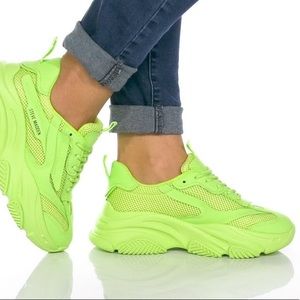 STEVE MADDEN Possession Lime Neon Chunky Streetwear Sneakers